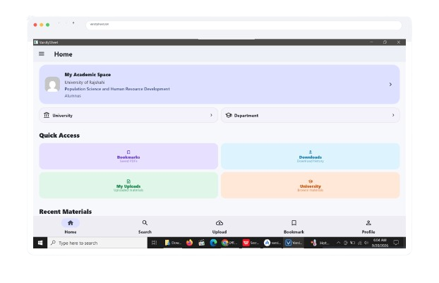 Web app screenshot