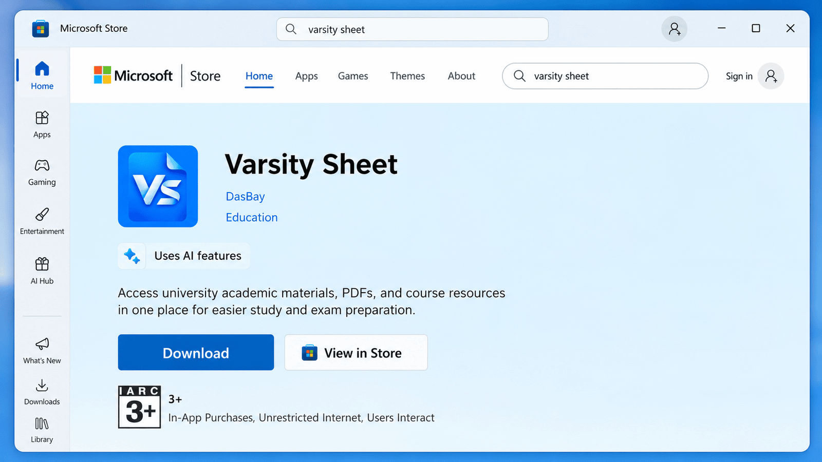 Windows app screenshot